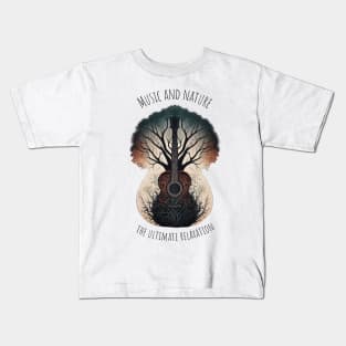 Acoustic Guitar Tree of Life |Gift for Guitar Player | Nature Guitarist | Motivational quotes Kids T-Shirt